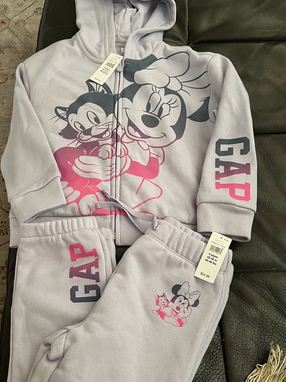 GAP Lavender and Pink Minnie Mouse Hoodie & Jogger set